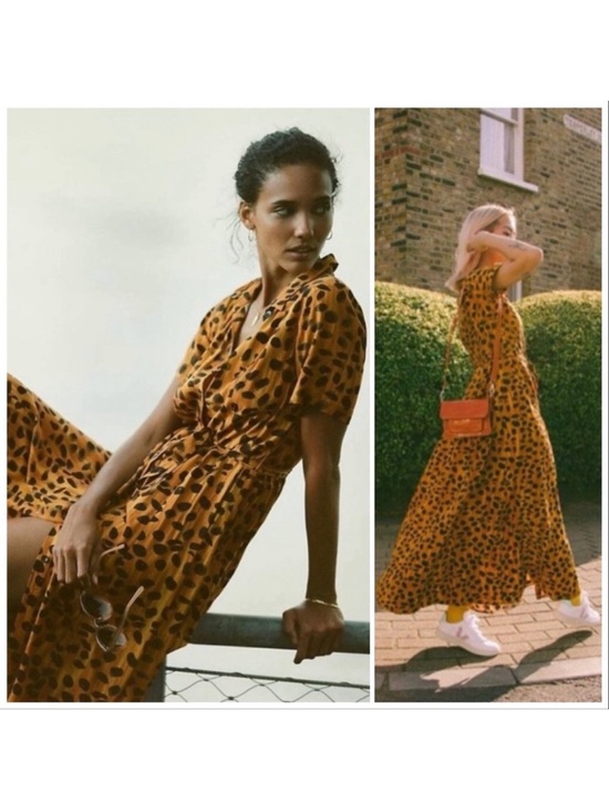 Anthro Porridge Vianne Maxi Shirtdress in Leopard Sz 2 - Picture 7 of 12